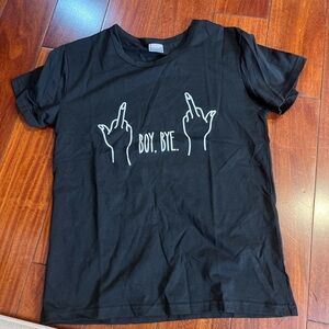 Black Graphic Tee with White Print with  BOY AND BYE  new